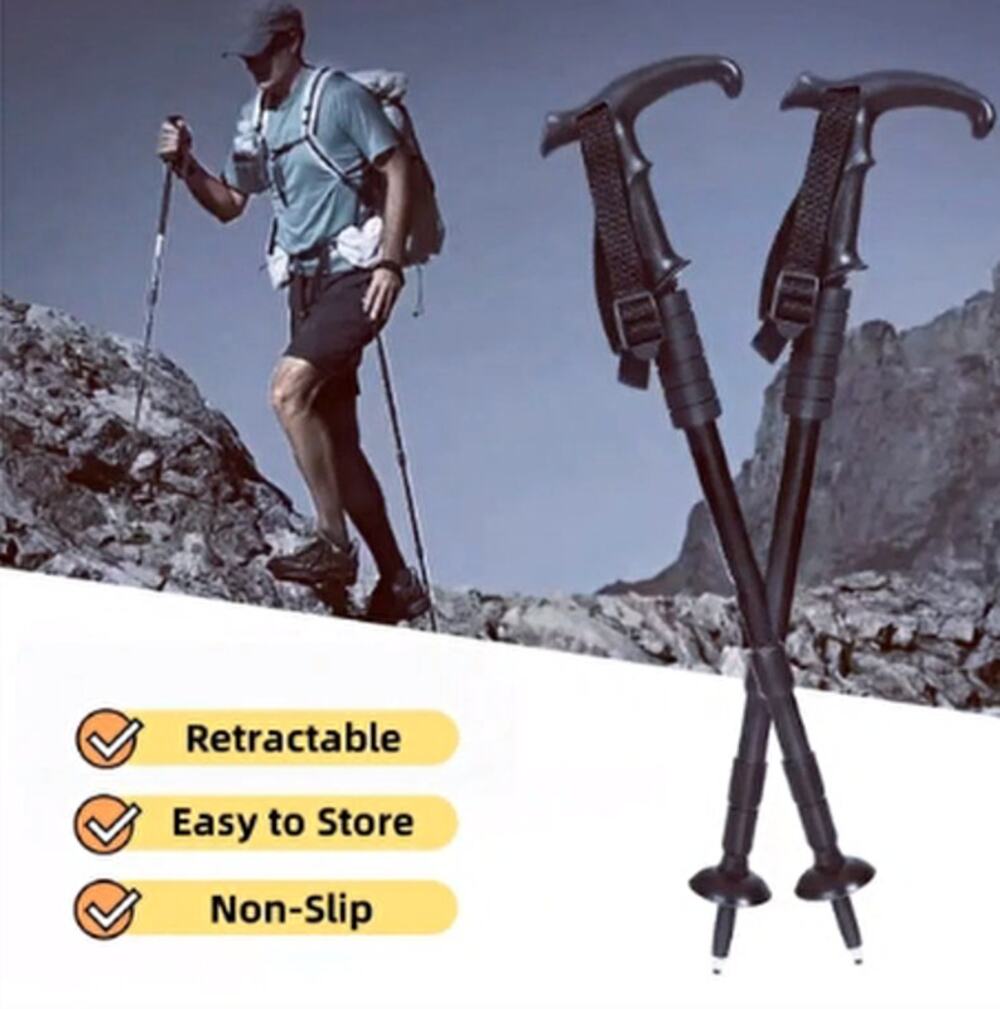 2 Pack Telescopic Aluminum Trekking Poles